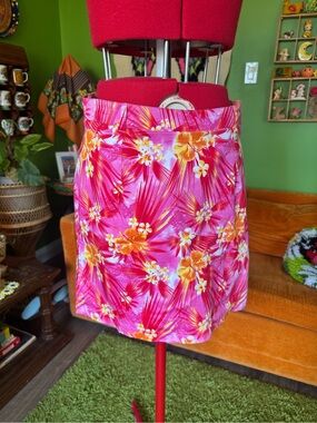 Tropical Pink Floral Mini Skirt